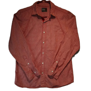 Men's DH3 Long Sleeve Red  & White Checkered Shirt Size Medium